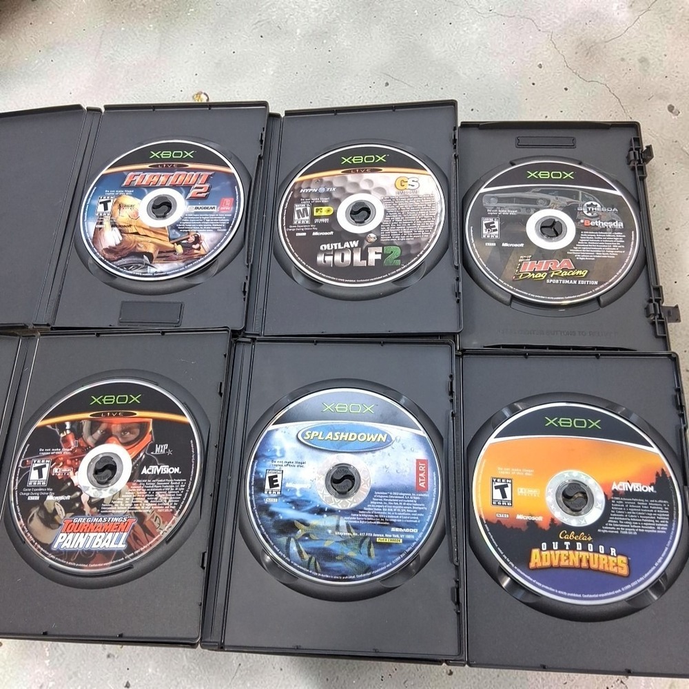 VTG Microsoft Xbox Game Lot 6 Games FlatOut 2 Outlaw Golf 2 Splashdown Tested